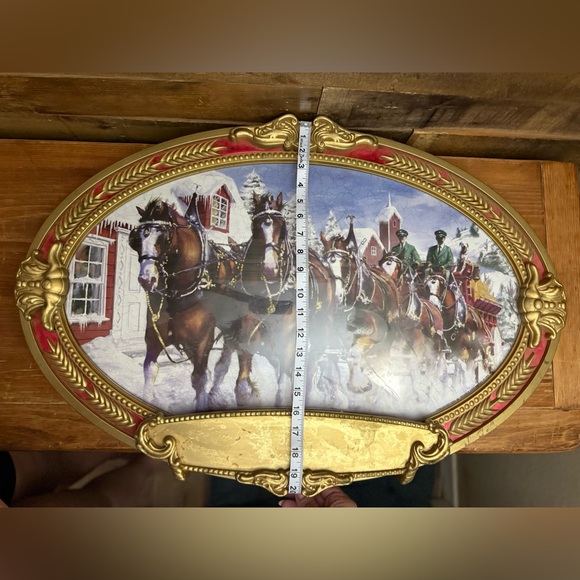 Vintage Anheuser Busch Budweiser Clydesdale Horse Team Wall Bubble Sign 20”x 30” - Picture 5 of 8